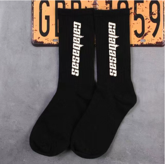 Socks men and women ins tide brand street long tube skateboard socks coconut high letter basketball socks grandpa same socks