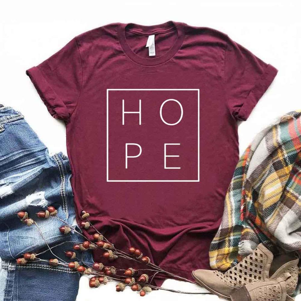 Summer Women's T-shirt HOPE Letter Print T-shirt