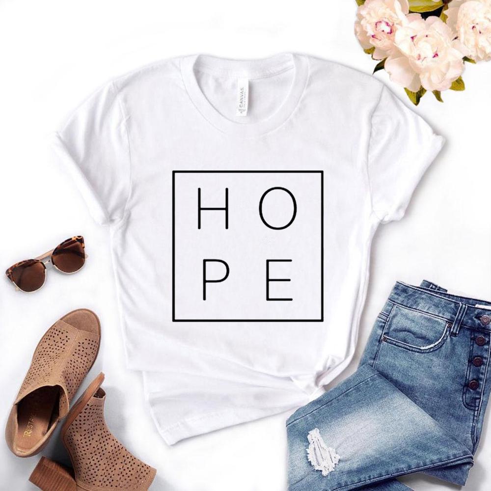 Summer Women's T-shirt HOPE Letter Print T-shirt