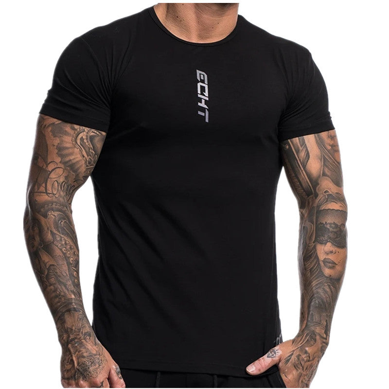 European and American Hot Sale New Round Neck Sports Short Sleeve T Outdoor Running Fitness Muscle Brother T-shirt