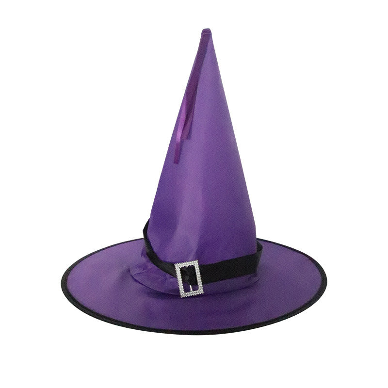 Halloween luminous hat dance party decoration supplies strap hat LED luminous witch hat wizard hat