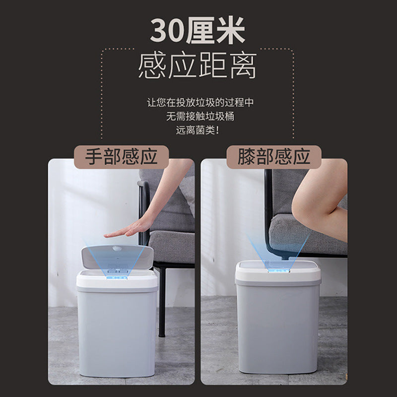 Smart sensor trash can, automatic household with lid, kitchen, living room, bathroom, creative classification, smart trash can