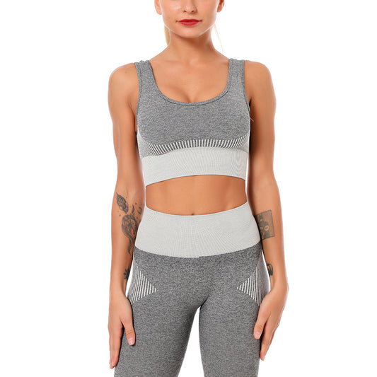 Sports underwear women quick-drying striped yoga running fitness bra