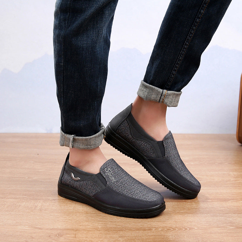 cloth shoes slip-on men's cloth shoes middle-aged and elderly casual breathable dad shoes