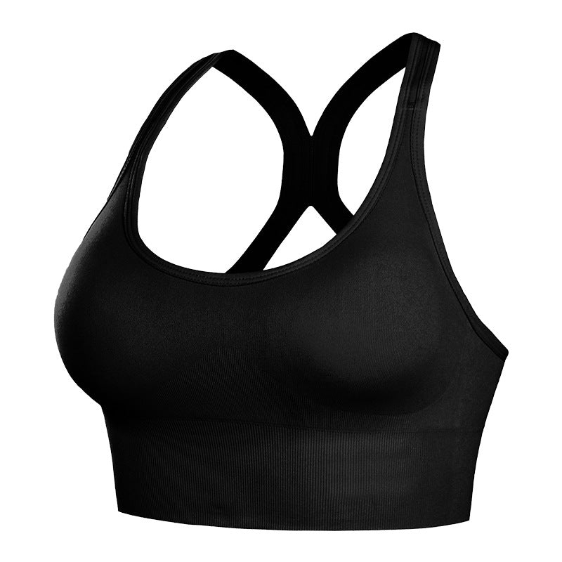 Summer beautiful back shockproof gathered running sports underwear women's hollow breasted adjustable large size fitness sports bra thin