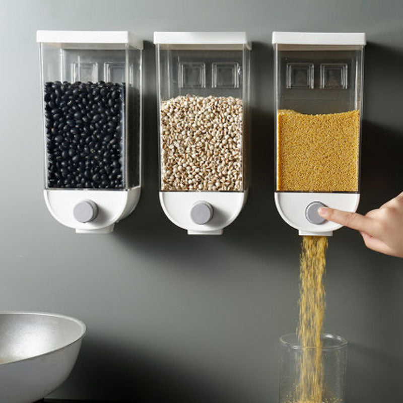 Whole grain storage box kitchen wall-mounted grain storage tank rice bean sealed tank grain dispenser