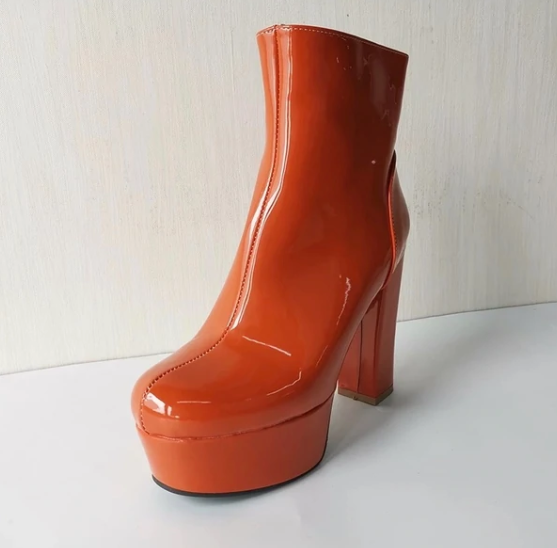 New European and American thick heel waterproof platform high heel women's boots