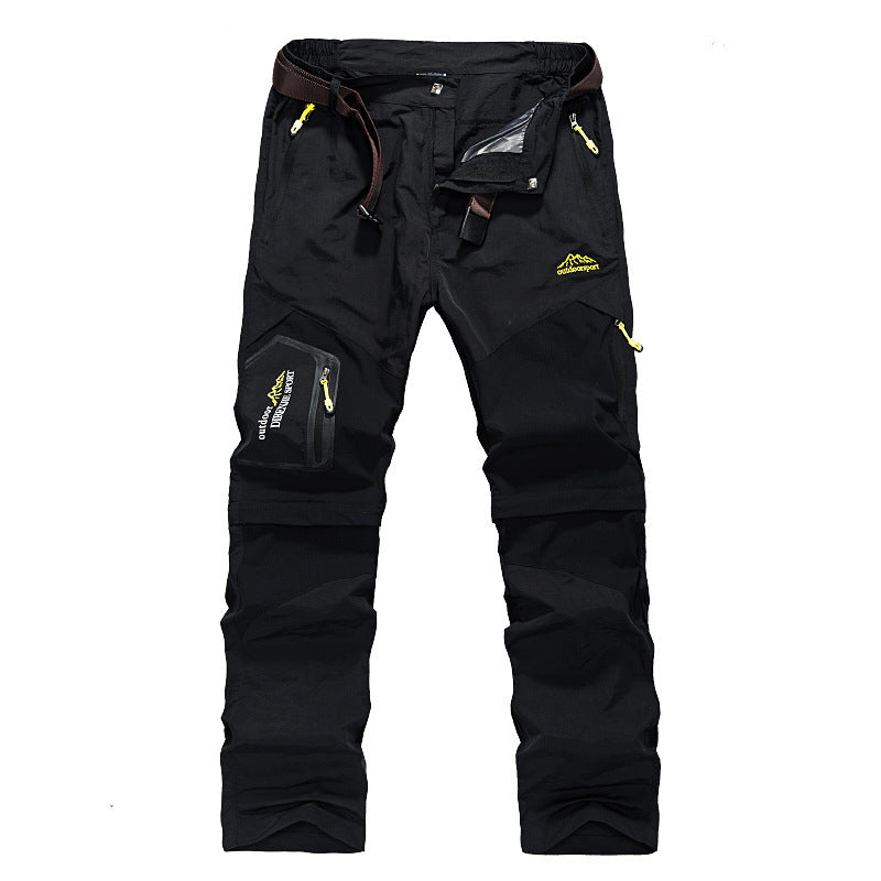 European and American Men's Quick-Drying Pants Detachable Two-pants Stretch Quick-drying Pants Outdoor Multi-pocket Mountaineering Pants