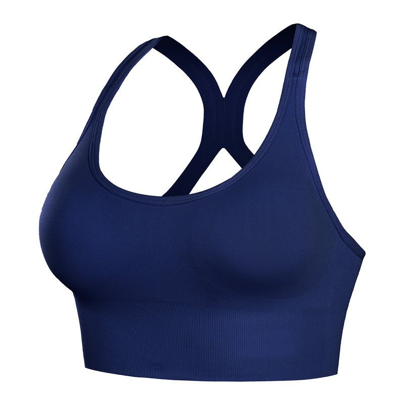 Summer beautiful back shockproof gathered running sports underwear women's hollow breasted adjustable large size fitness sports bra thin