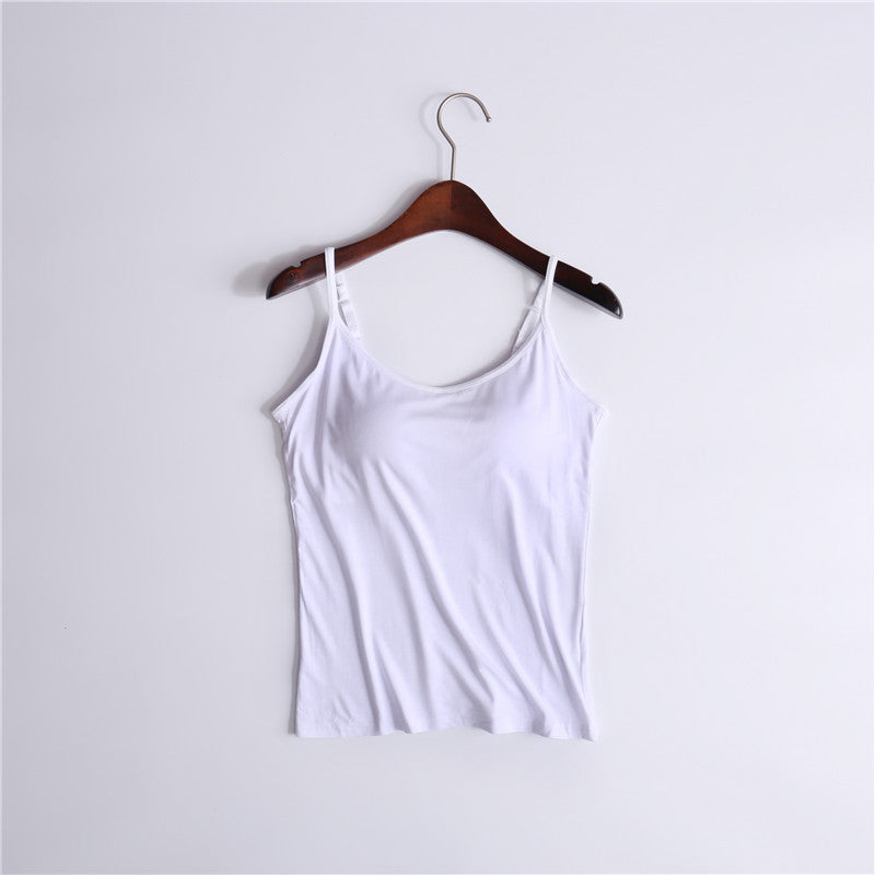 Modal women's camisole with chest pads, no steel ring, cups, one body, bottoming underwear, yoga sports T-shirt