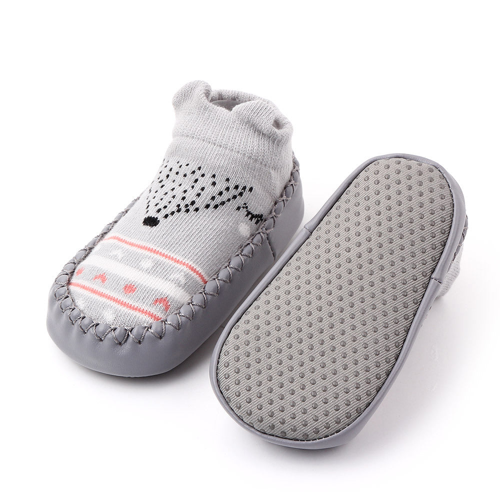 Children's new cartoon baby socks Baby toddler shoes and socks Fox type non-slip soft-soled floor socks