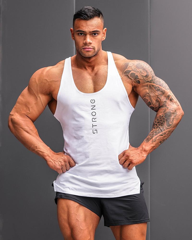 European and American summer new fitness sports vest men's training quick-drying cotton sleeveless stitching round neck T-shirt