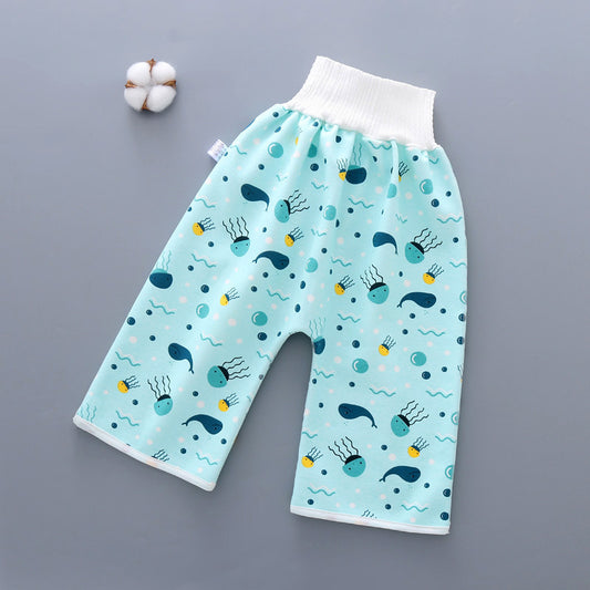 Baby diaper skirt waterproof, leak-proof, diaper training pants, baby and children nocturia artifact, cotton washable diaper pocket