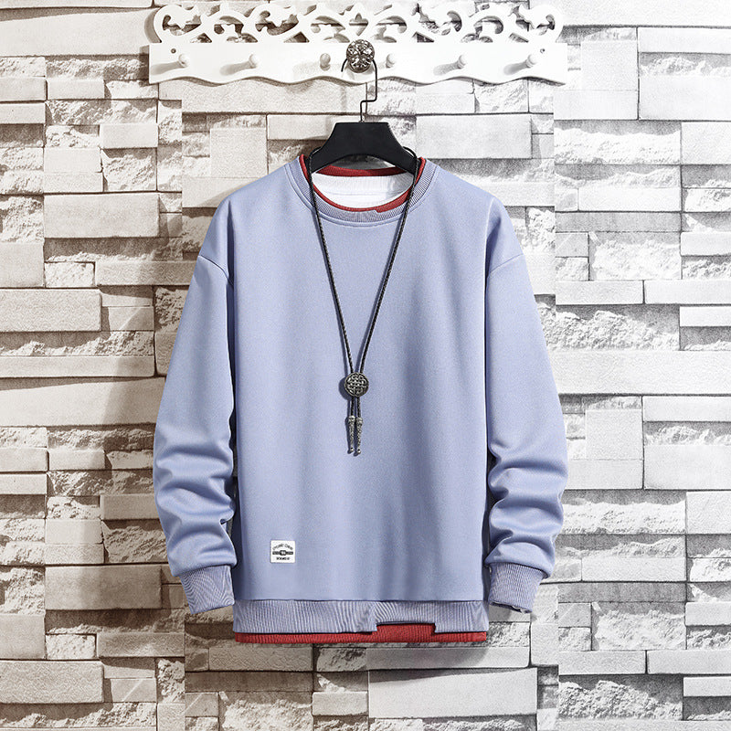 Korean version of the trend of students loose pullover sweater long sleeve round neck T-shirt