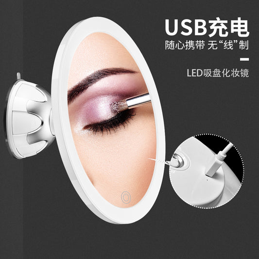 Bathroom mirror 10 times magnification wall-mounted ins mirror dressing led with light portable bathroom vanity mirror