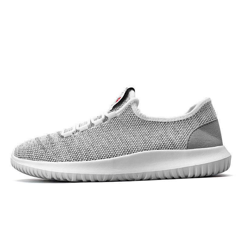 Korean male flying woven sports shoes running fashion men's students large size casual shoes