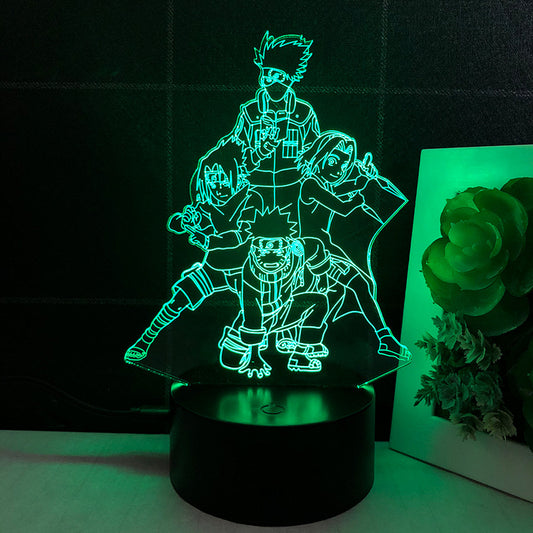 Naruto Anime 3d Led Night Light Third Squad Kakashi Sasuke Naruto Sakura Children's Christmas Gifts