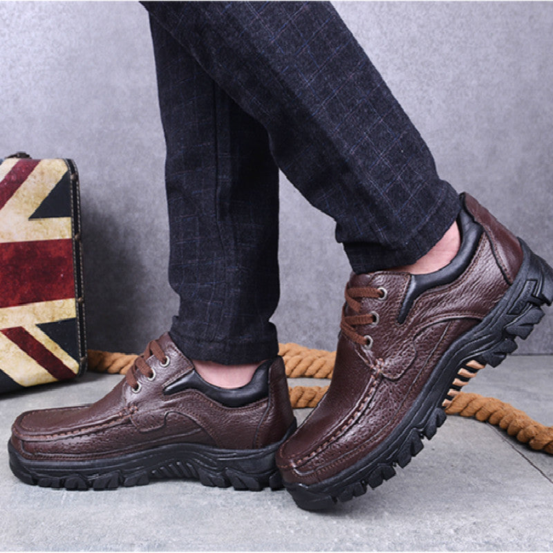 Cross-border new men's casual leather shoes