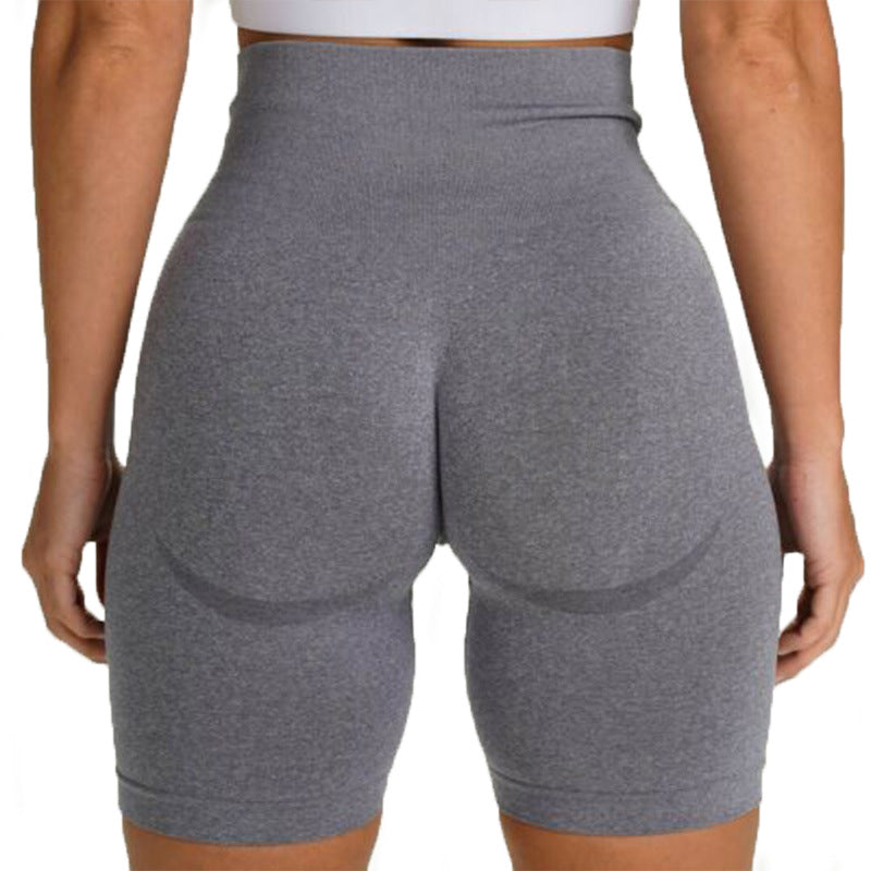 Cross-border new seamless knitted shorts women's high-waist shaping hips tight yoga shorts