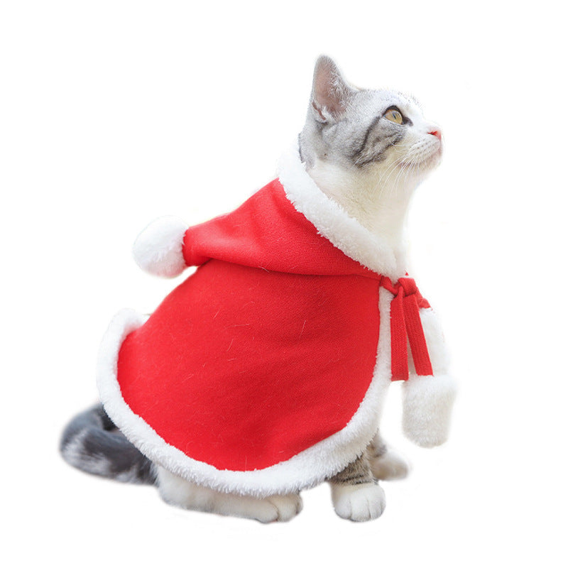 Pet Cat Dog Hat Headgear Scarf Cloak Transfiguration New Year Cloak Christmas Clothes