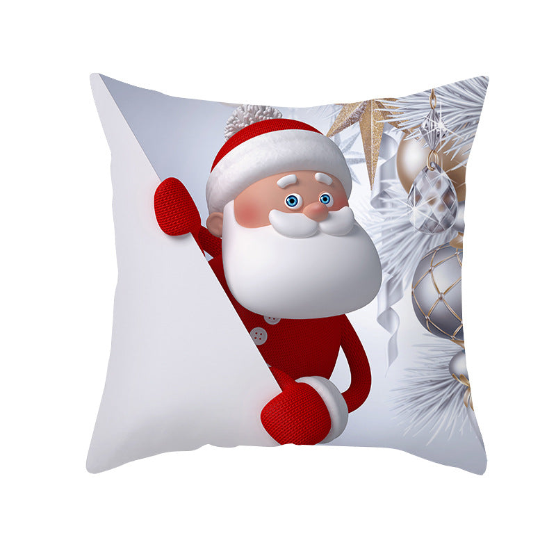 Cross Border Christmas Pillow Cover Nordic Home Sofa Cushion Cover Cartoon Animation Printing Office Pillow Cover