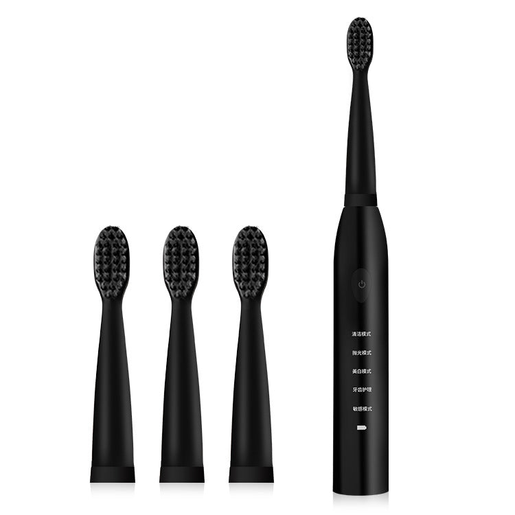 Electric toothbrush sonic vibration soft hair five-speed adjustment household USB charging waterproof adult toothbrush