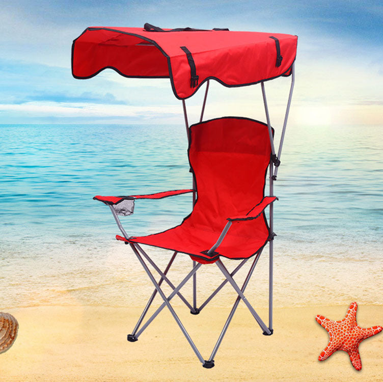 Outdoor portable folding beach chair Oxford cloth folding beach chair rest chair fishing chair with canopy umbrella