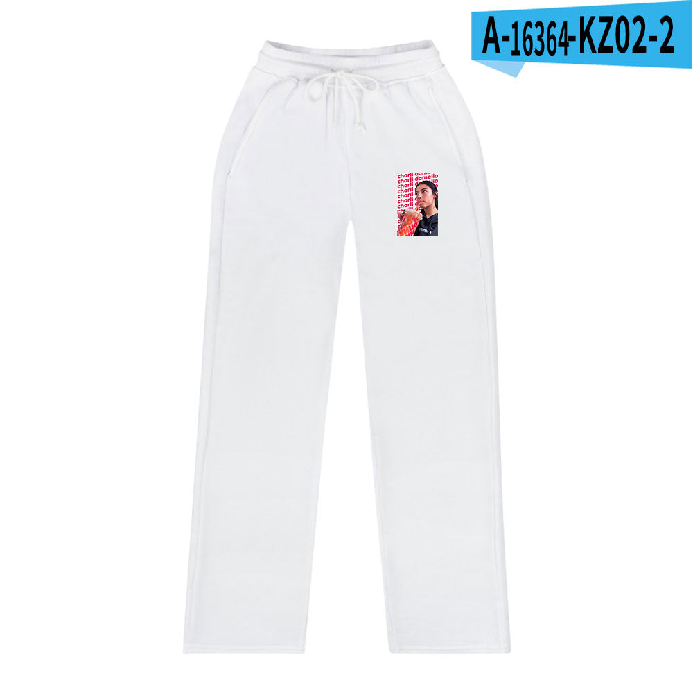 American net red Charli D'Amelio casual trendy pants for men and women