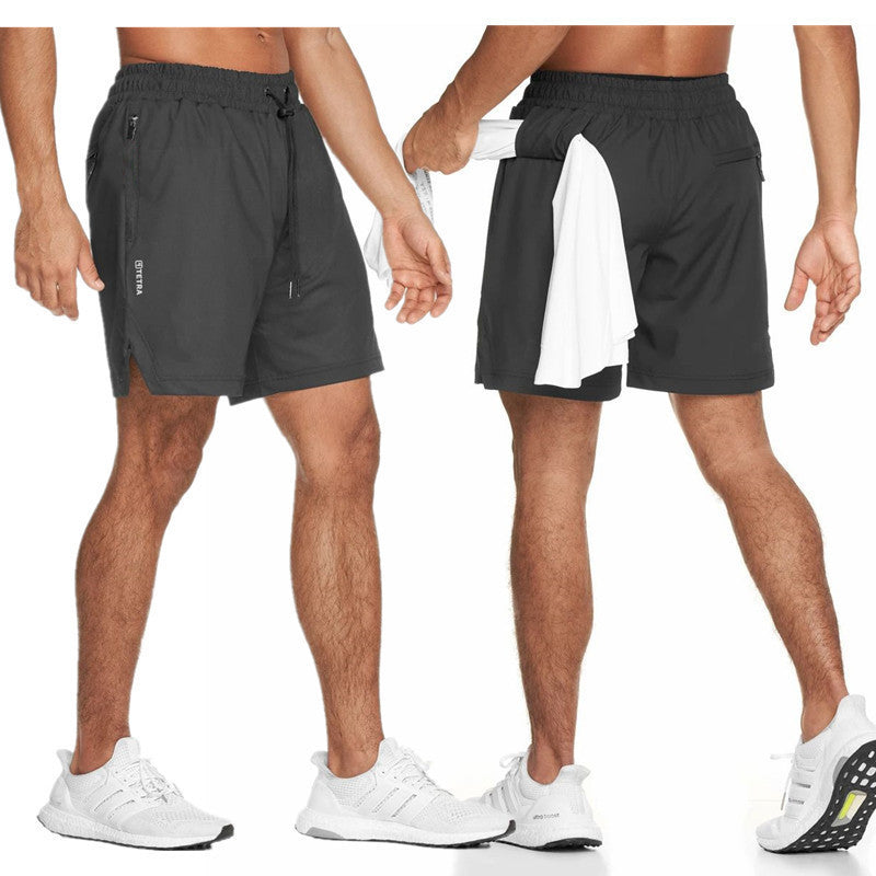 Fitness shorts breathable loose men's basketball training quick-drying pants running sports five-point pants