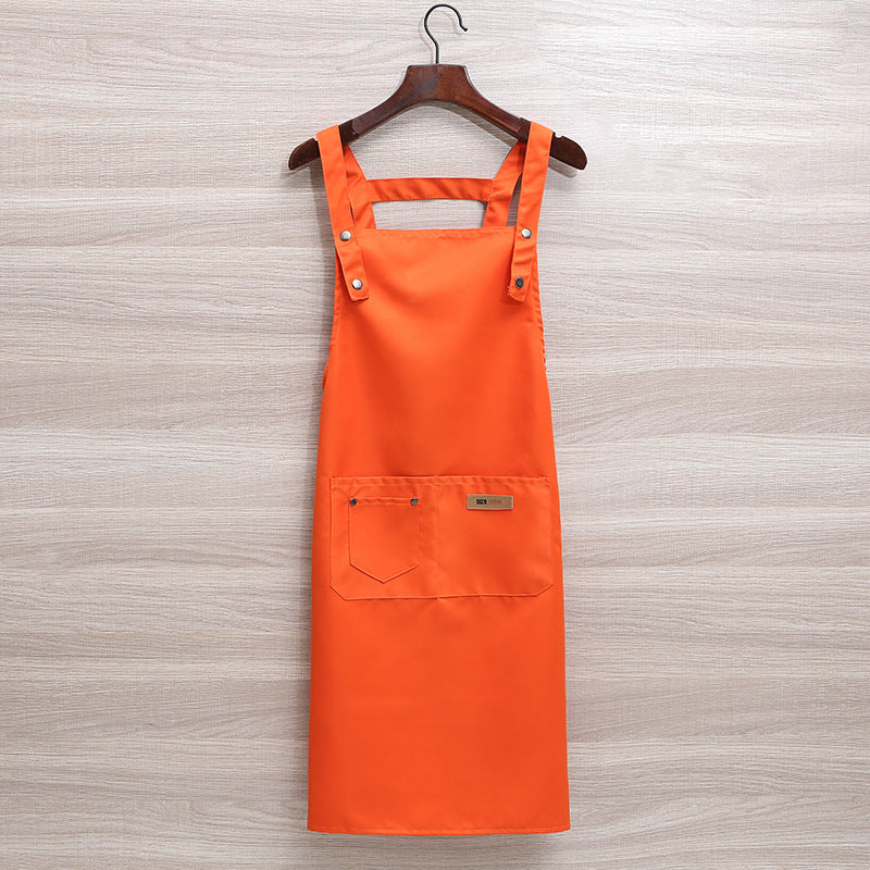 Korean fashion apron waterproof kitchen cafe manicure milk tea shop men and women work clothes