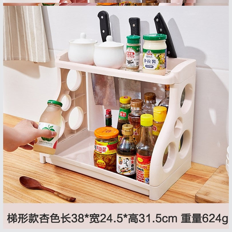 New shelf knife holder seasoning seasoning racks seasoning rack kitchen storage plastic double-layer rack floor