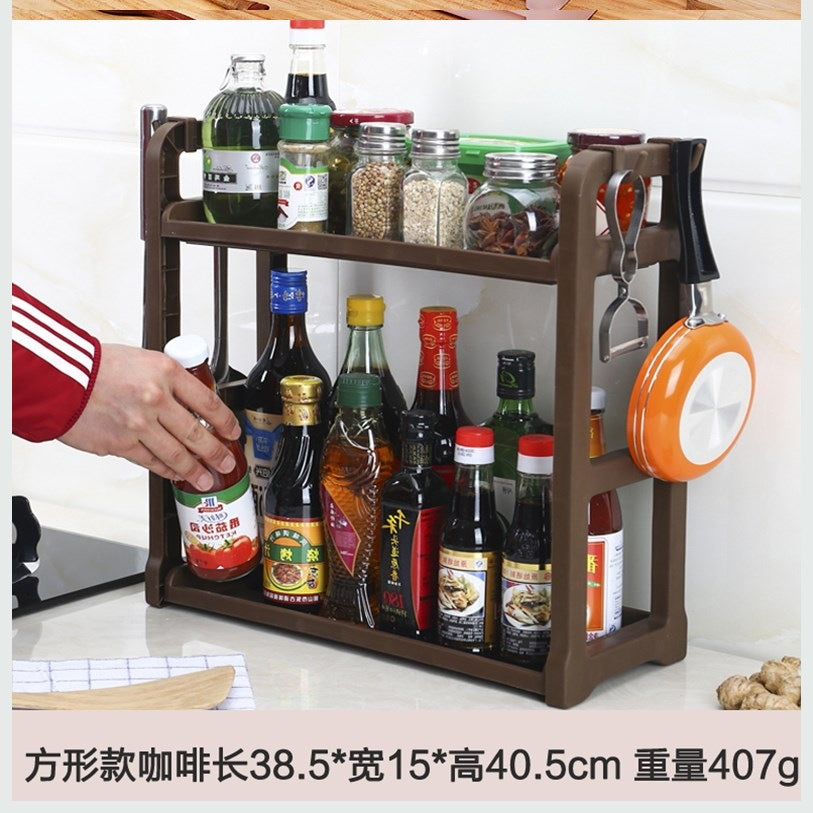 New shelf knife holder seasoning seasoning racks seasoning rack kitchen storage plastic double-layer rack floor