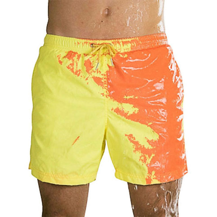 Color-changing beach pants Men's color-changing beach pants swimming in water and heat
