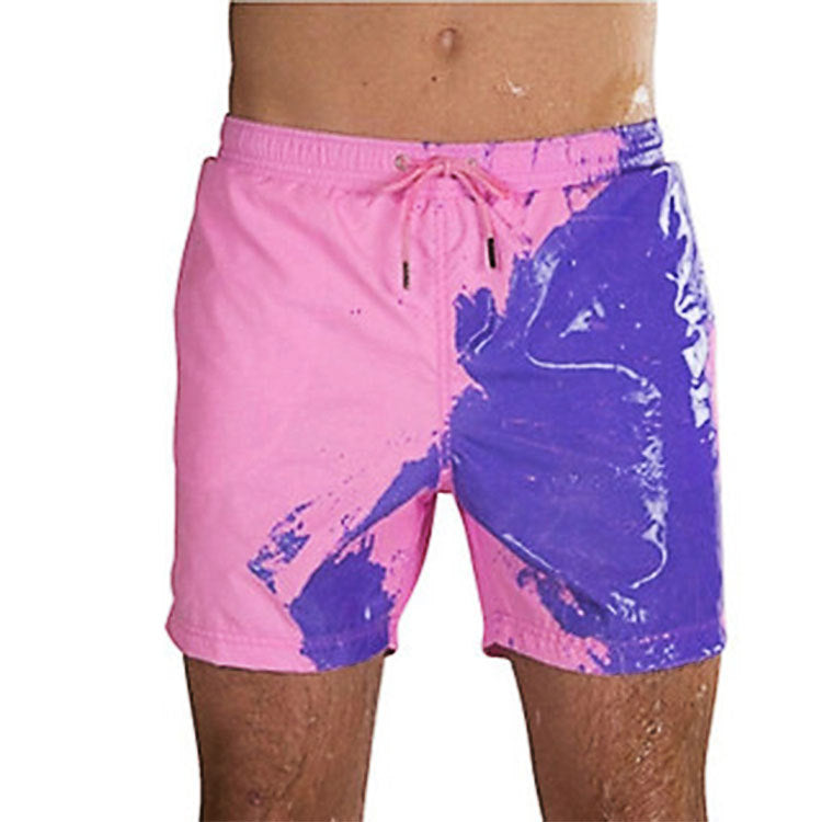 Color-changing beach pants Men's color-changing beach pants swimming in water and heat
