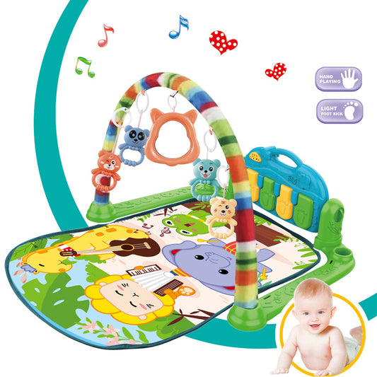 Infant round music pedal piano fitness rack 0-12 months baby crawling mat