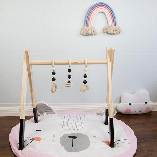 Ins decorative wooden macaron environmental fitness equipment newborn baby fitness frame children's educational toys photography