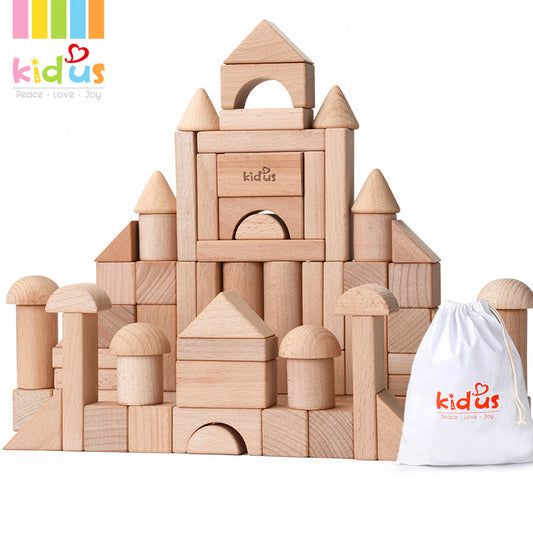 KIDUS 80 beech wooden building blocks DIY children's educational toys 2-3 years old