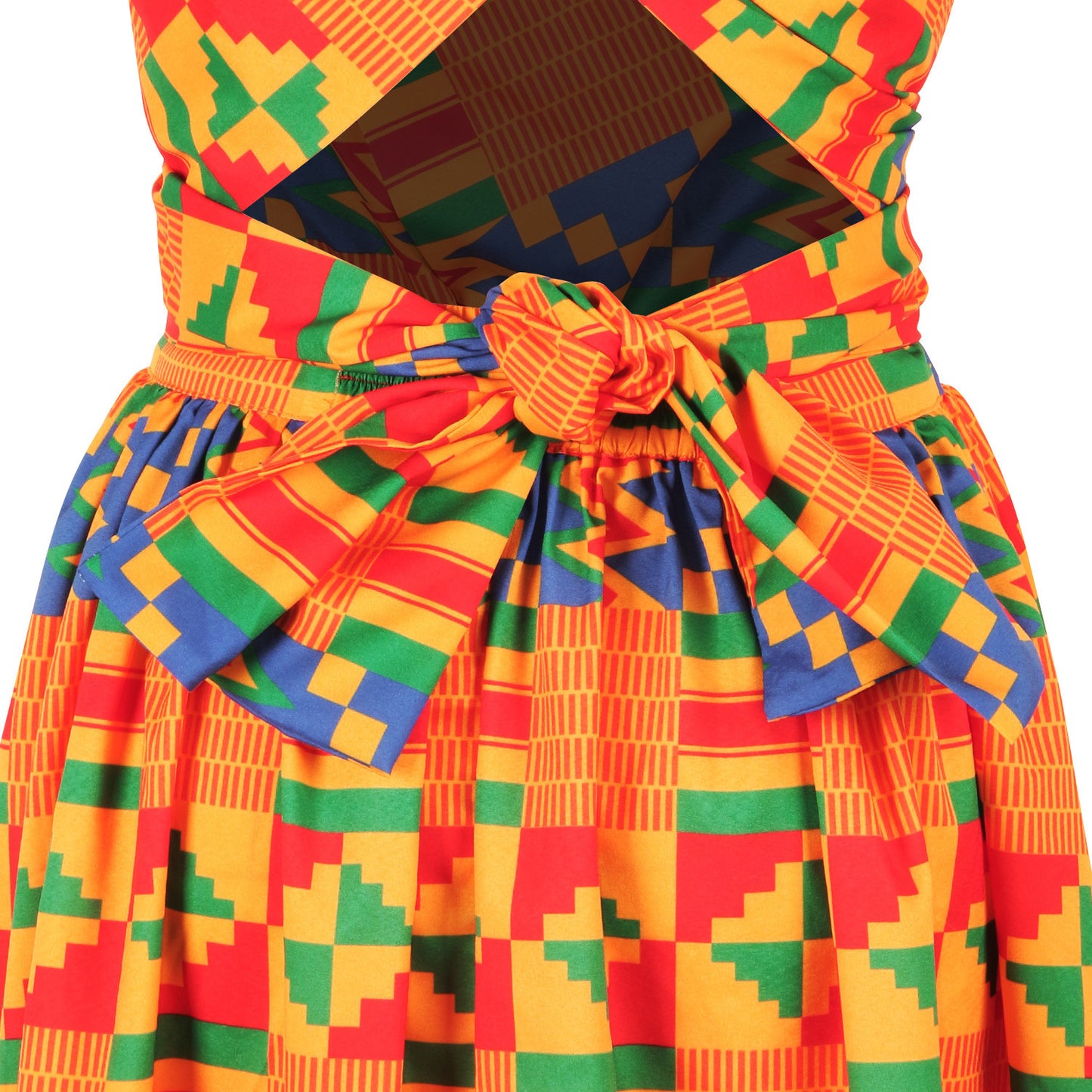 Digital print forked African women's dress