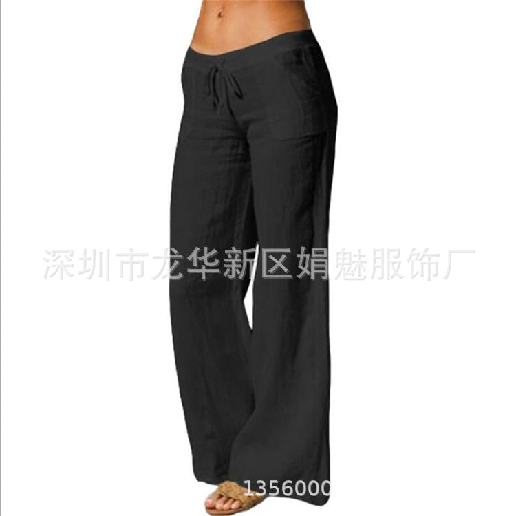 Cross-border wish women's casual loose trousers elastic waist trumpet yoga pants XL women's pants