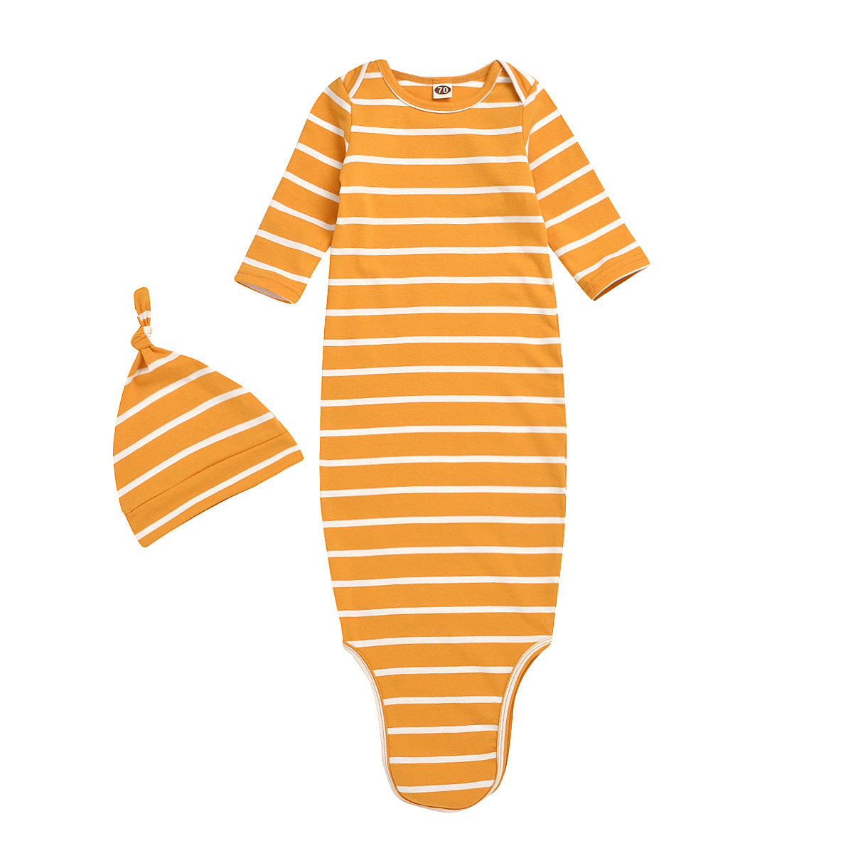 Baby striped long-sleeved one-piece pajamas newborn one-piece