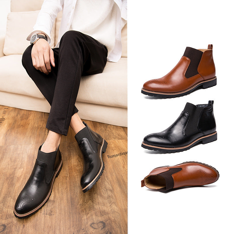 Cross-border British style casual leather men's shoes