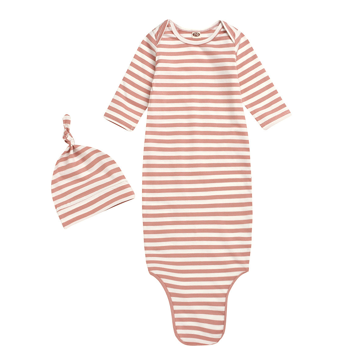 Baby striped long-sleeved one-piece pajamas newborn one-piece