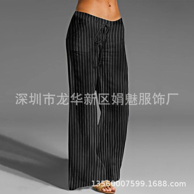 Cross-border wish women's casual loose trousers elastic waist trumpet yoga pants XL women's pants