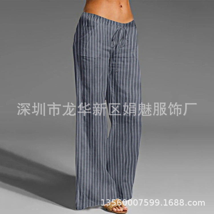 Cross-border wish women's casual loose trousers elastic waist trumpet yoga pants XL women's pants