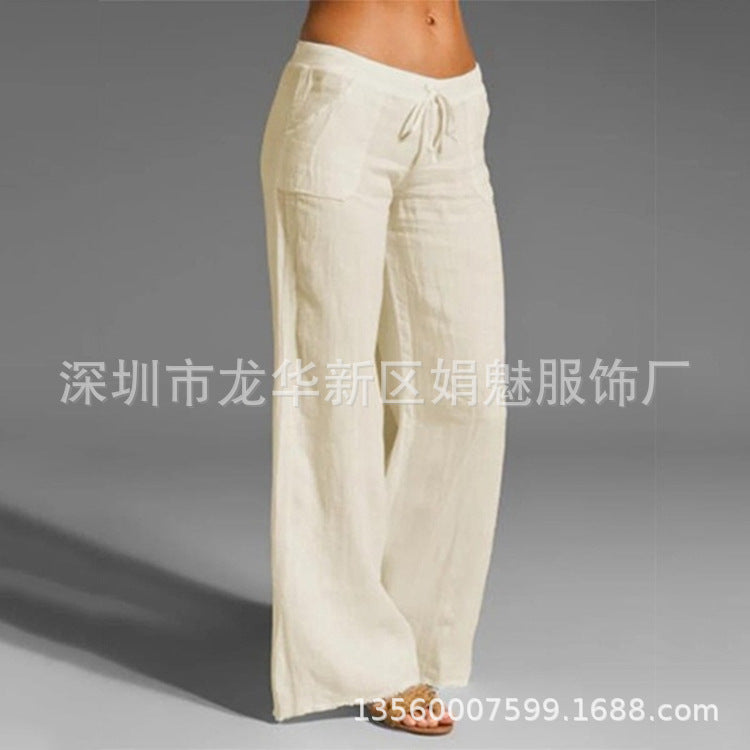 Cross-border wish women's casual loose trousers elastic waist trumpet yoga pants XL women's pants