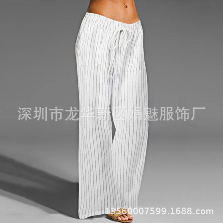 Cross-border wish women's casual loose trousers elastic waist trumpet yoga pants XL women's pants