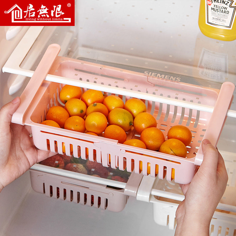 Pull-out refrigerator fresh-keeping storage box retractable kitchen supplies household Daquan food storage box egg tray