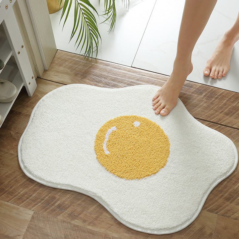 Cartoon Carpet Poached Egg Children's Floor Mat Door Mat Bathroom Toilet Egg