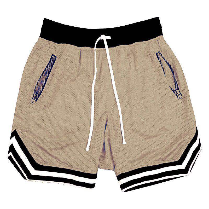 Summer thin mesh sports shorts male muscle brothers running basketball training breathable fitness five-point pants