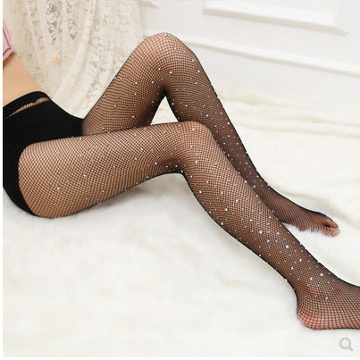 Sexy fishnet socks hot drill mesh socks fishnet garter belt drill mesh small mesh romper